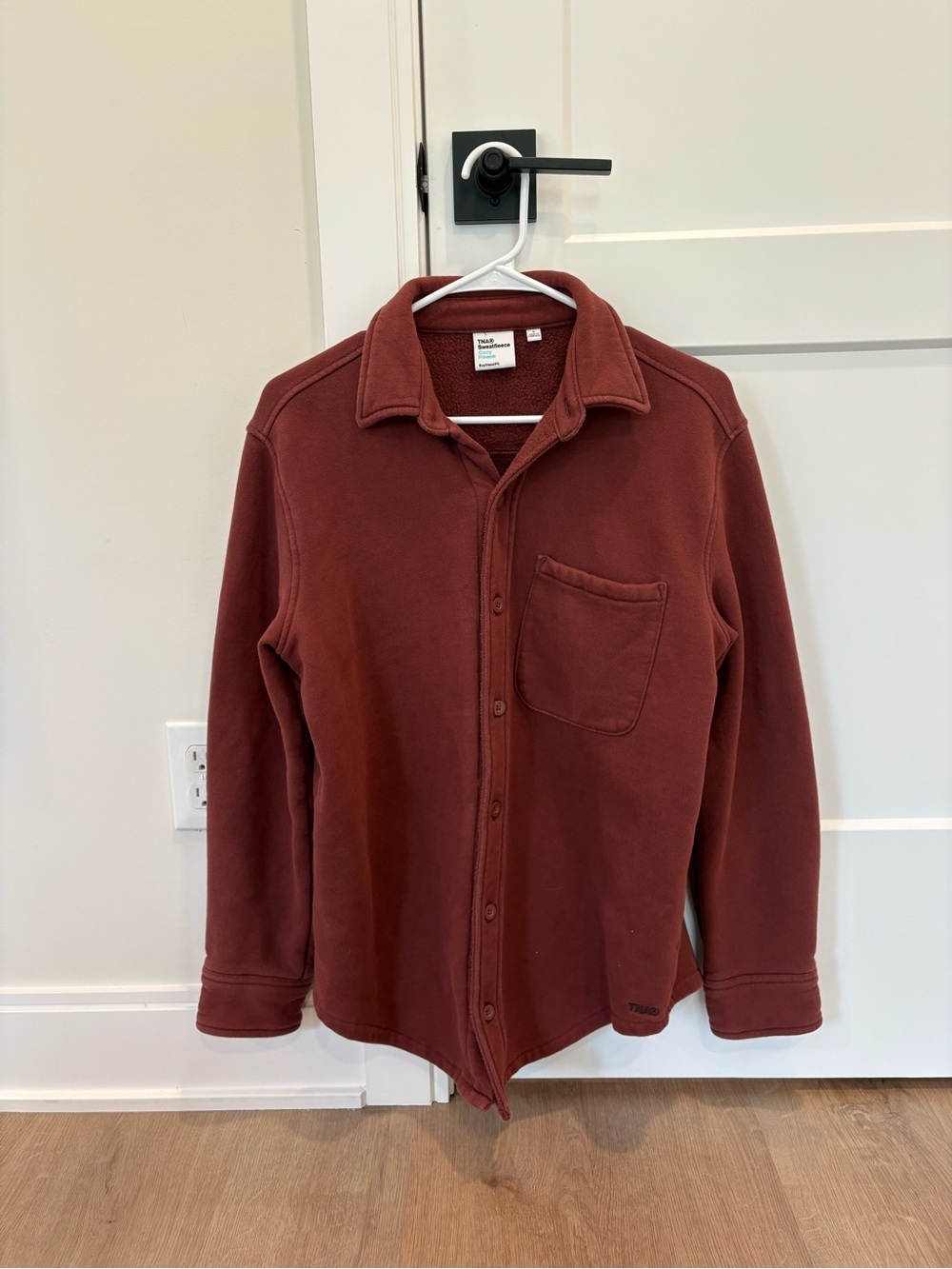 Aritzia TNA Cozy Fleece Boyfriend Button Up